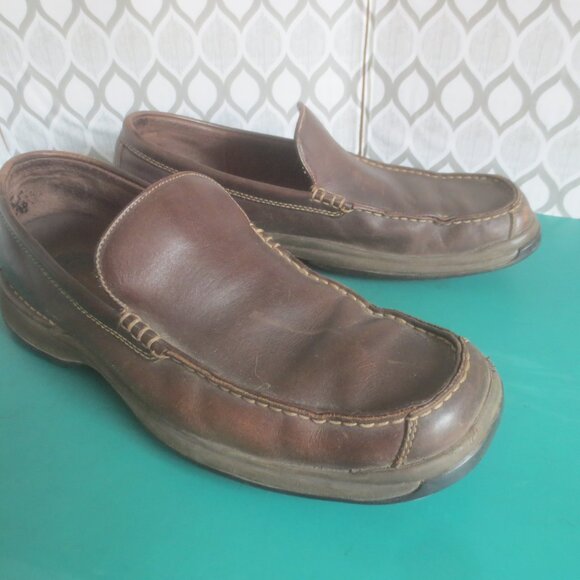 Rockport Mens Size 11 Loafer Driving Shoes Brown Leather Slip On Comfort Shoes. - Picture 3 of 16